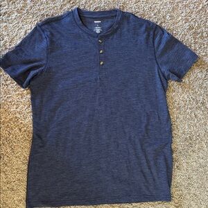 Sonoma Navy Striped Henley Shirt